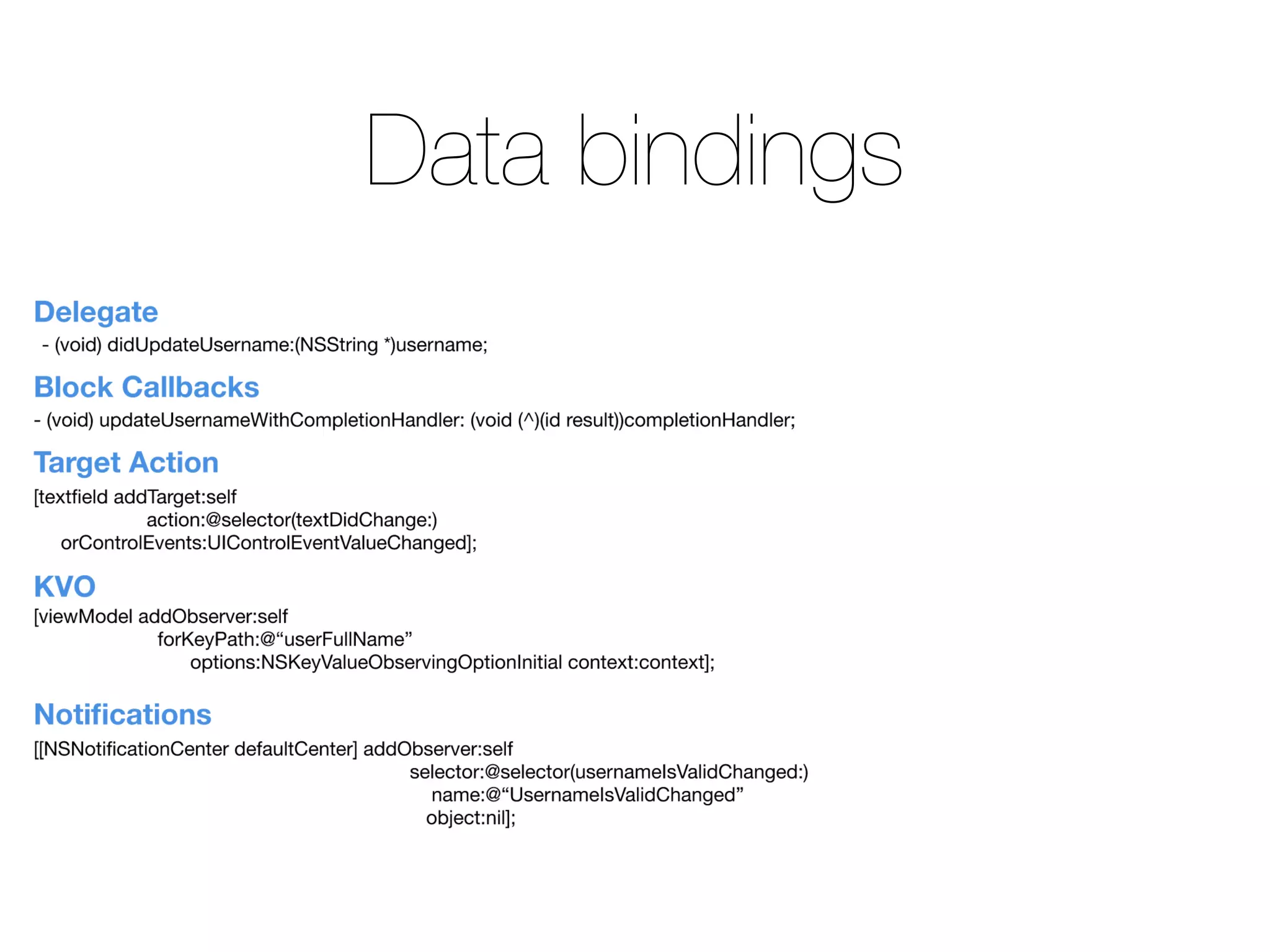 Data bindings 