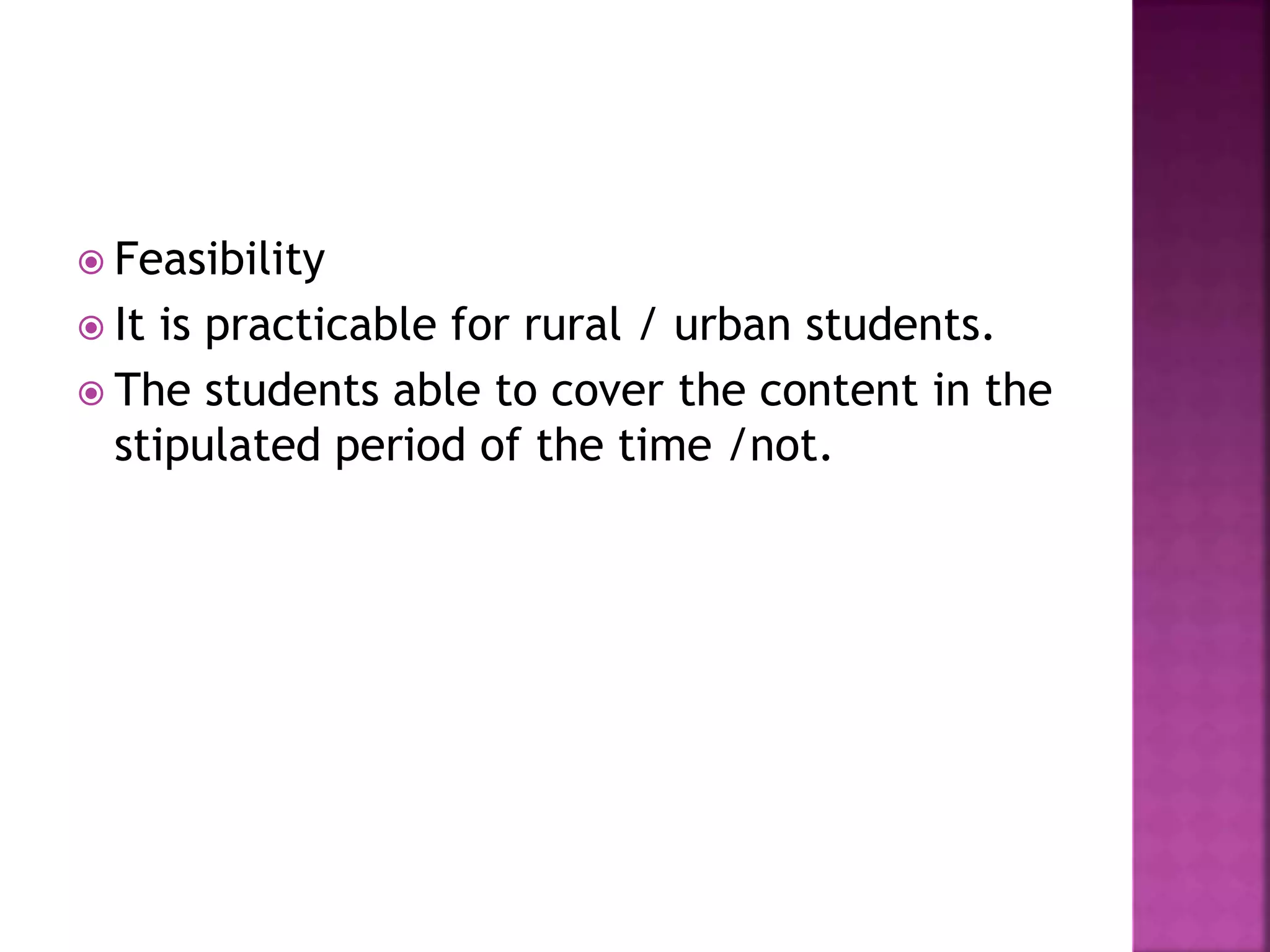 CRITERIA FOR THE SELECTION OF CONTENT 