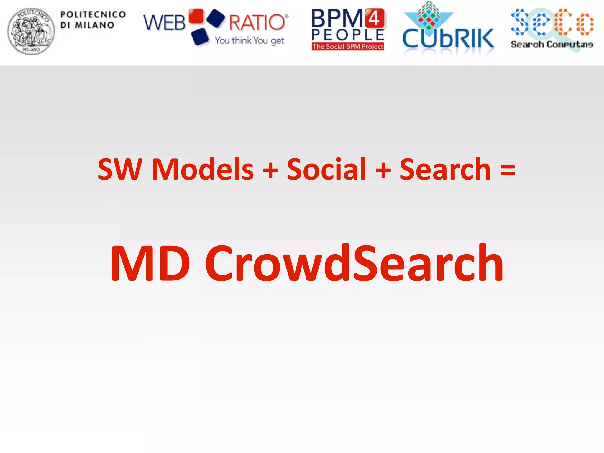 SW Models + Social + Search =


MD CrowdSearch
 