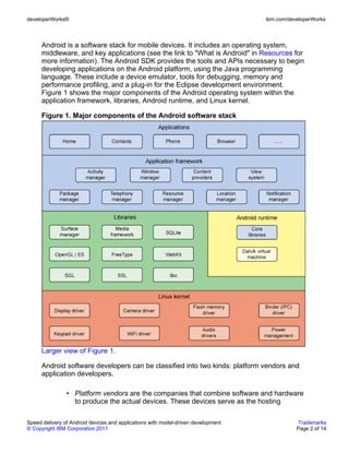 Speed delivery of Android devices and applications with model-driven ...
