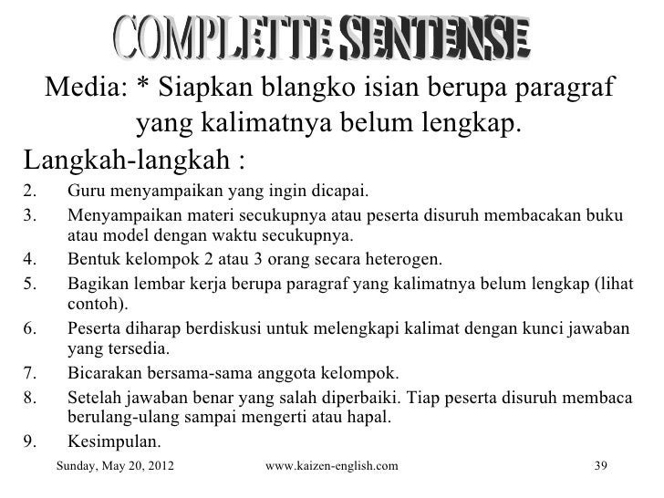 Model model pembelajaran (kaizen-english)