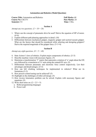 Model questions-b.sc .csit-6th-sem | PDF