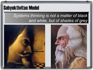 Subyektivitas Model
Systems thinking is not a matter of black
and white, but of shades of grey
36
 