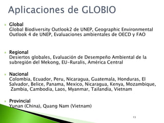 ¿Qué opciones pueden tomarse para alcanzarlas?Metodología GLOBIO