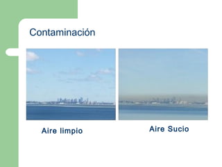 Aire limpio Aire Sucio
Contaminación
 