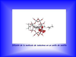 Difusión de la molécula de isobuteno en un anillo de zeolita
 