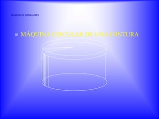 MAQUINAS CIRCULARES




     MÁQUINA CIRCULAR DE UNA FONTURA
 