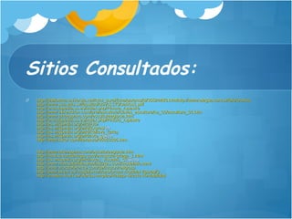 Sitios Consultados: http://biblioteca.universia.net/html_bura/ficha/params/id/35524483.htmlhttp://www.alegsa.com.ar/Dic/tecnica . http://www.uca.edu.sv/facultad/chn/c1170/santos1.pdf http://enciclopedia.us.es/index.php/Pintura_rupestre http://www.almendron.com/arte/escultura/claves_escultura/ce_01/escultura_01.htm http://www.arteespana.com/esculturaegipcia.htm http://enciclopedia.us.es/index.php/Pintura_rupestre http://es.wikipedia.org/wiki/Arte http://es.wikipedia.org/wiki/Expresi ón http://es.wikipedia.org/wiki/Relieve_(arte) http://es.wikipedia.org/wiki/Arte_g ótico http://www.lukor.com/literatura/05053105.htm http://www.arteespana.com/esculturaegipcia.htm http://html.rincondelvago.com/escultura-griega_1.html http://es.wikipedia.org/wiki/Artes_Visuales_Cl ásicas http://www.manualidadesybellasartes.com/modelado.html http://www.wordreference.com/definicion/religioso http://www.bueni.es/modelismo/transformar-modelar-figuras/3 http://empleo.trovit.es/ofertas-empleo/trabajo-directo-contabilidad 