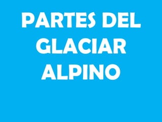 PARTES DEL
GLACIAR
ALPINO
 