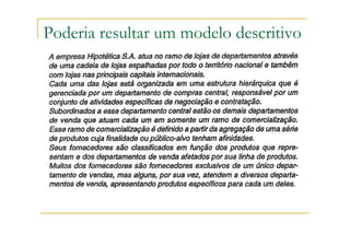 Poderia resultar um modelo descritivo
 