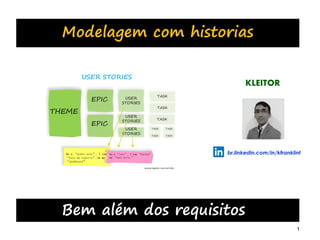 1 1
KLEITOR
Modelagem com historias
br.linkedin.com/in/kfranklint
Bem além dos requisitos
 