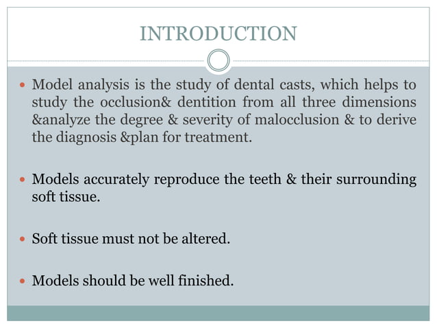 Pont Model Analysis Inference Model analysis in orthodontics | PPTX