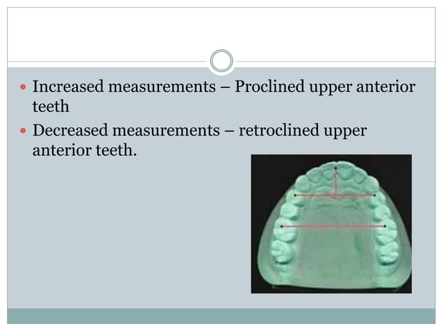 Pont Model Analysis Inference Model analysis in orthodontics | PPTX