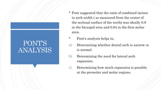 Pont Model Analysis Inference Model Analysis and its importance in Orthodontics | PPTX