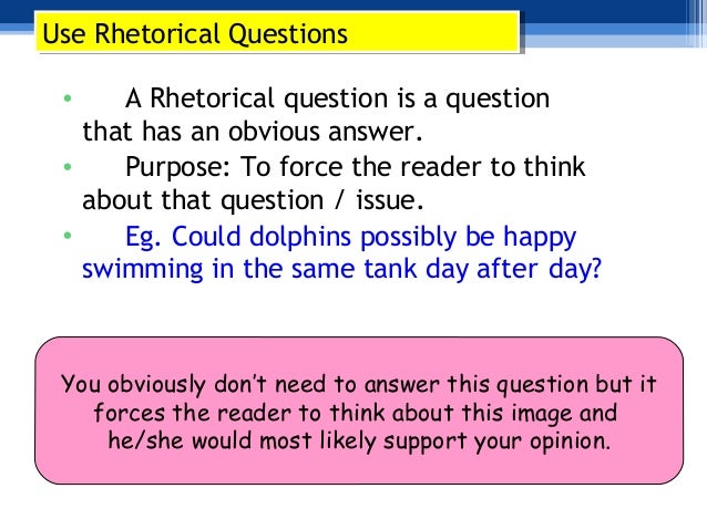 how to write a rhetorical question in an essay