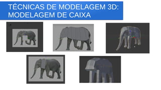 TÉCNICAS DE MODELAGEM 3D:
MODELAGEM DE CAIXA
 