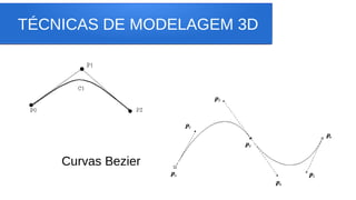 TÉCNICAS DE MODELAGEM 3D
Curvas Bezier
 