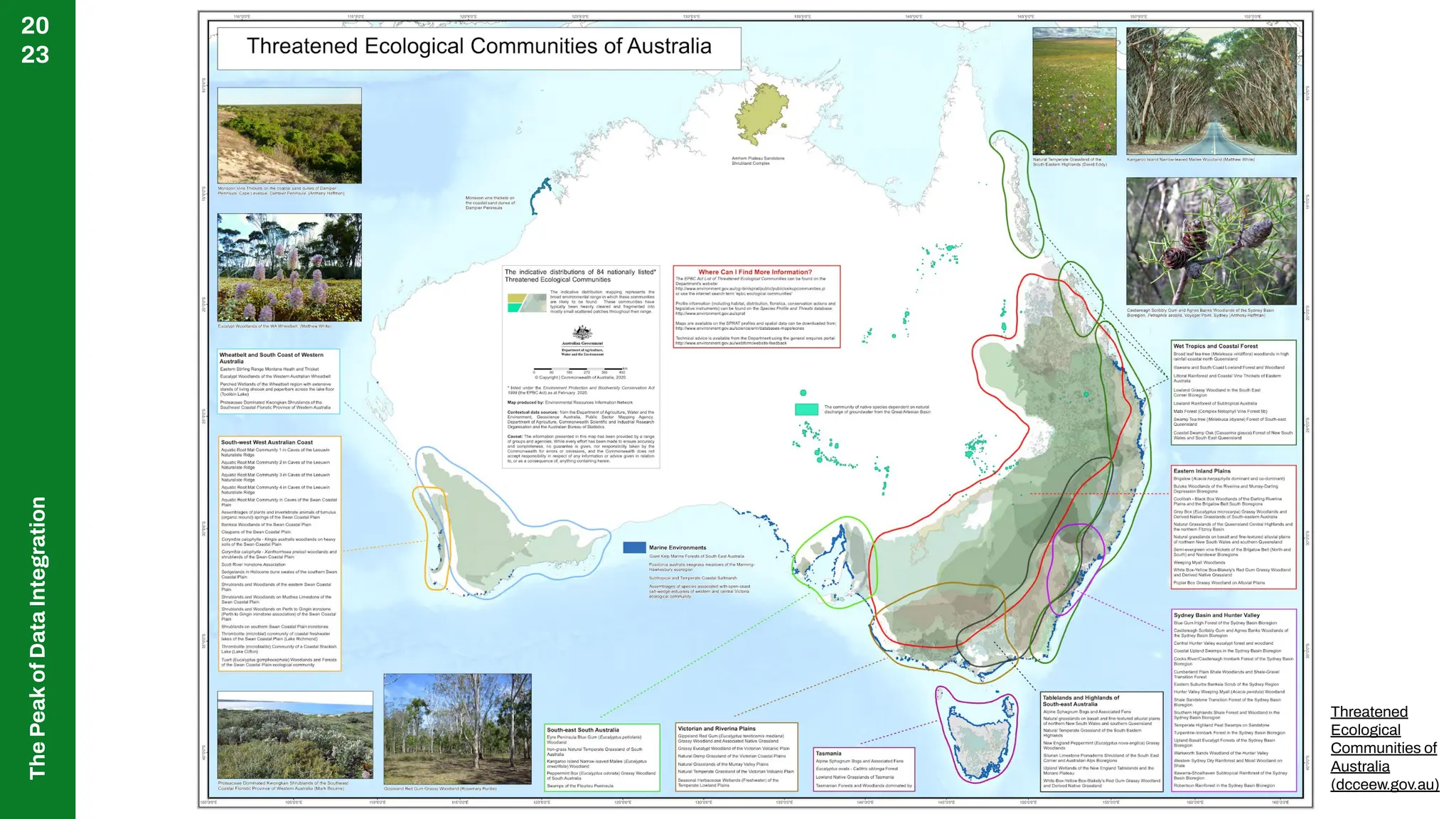 The
Peak
of
Data
Integration
20
23
Threatened
Ecological
Communities of
Australia
(dcceew.gov.au)
 