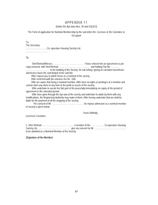 Model bye laws of coop housing society new flatowner type (2 9-14) | PDF