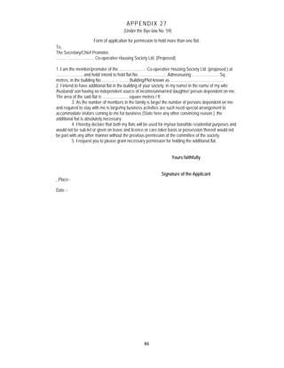 Model bye laws of coop housing society new flatowner type (2 9-14) | PDF