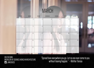 Model calendar project