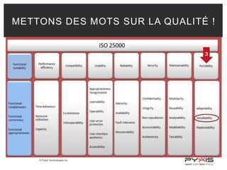 © Pyxis Technologies inc.
METTONS DES MOTS SUR LA QUALITÉ !
3
 