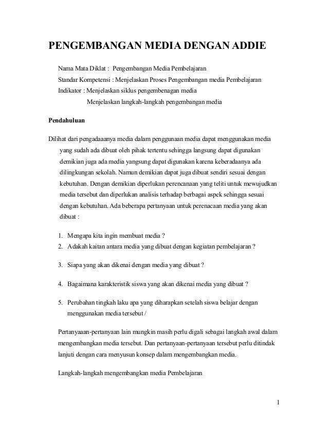Model Desain Pembelajaran Addie