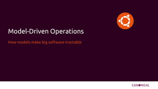 Model-Driven Operations
How models make big software tractable
 