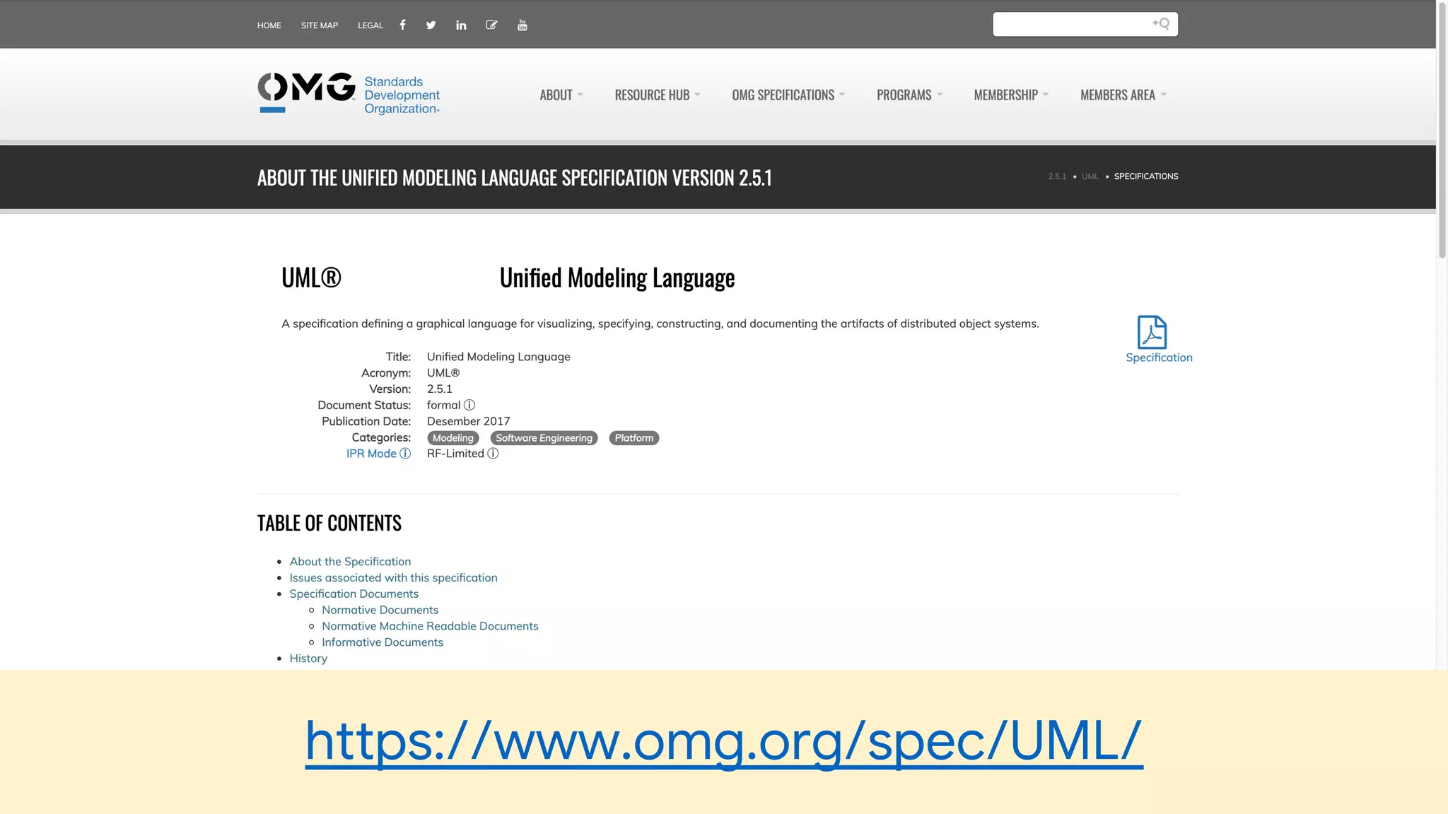 https://www.omg.org/spec/UML/
 