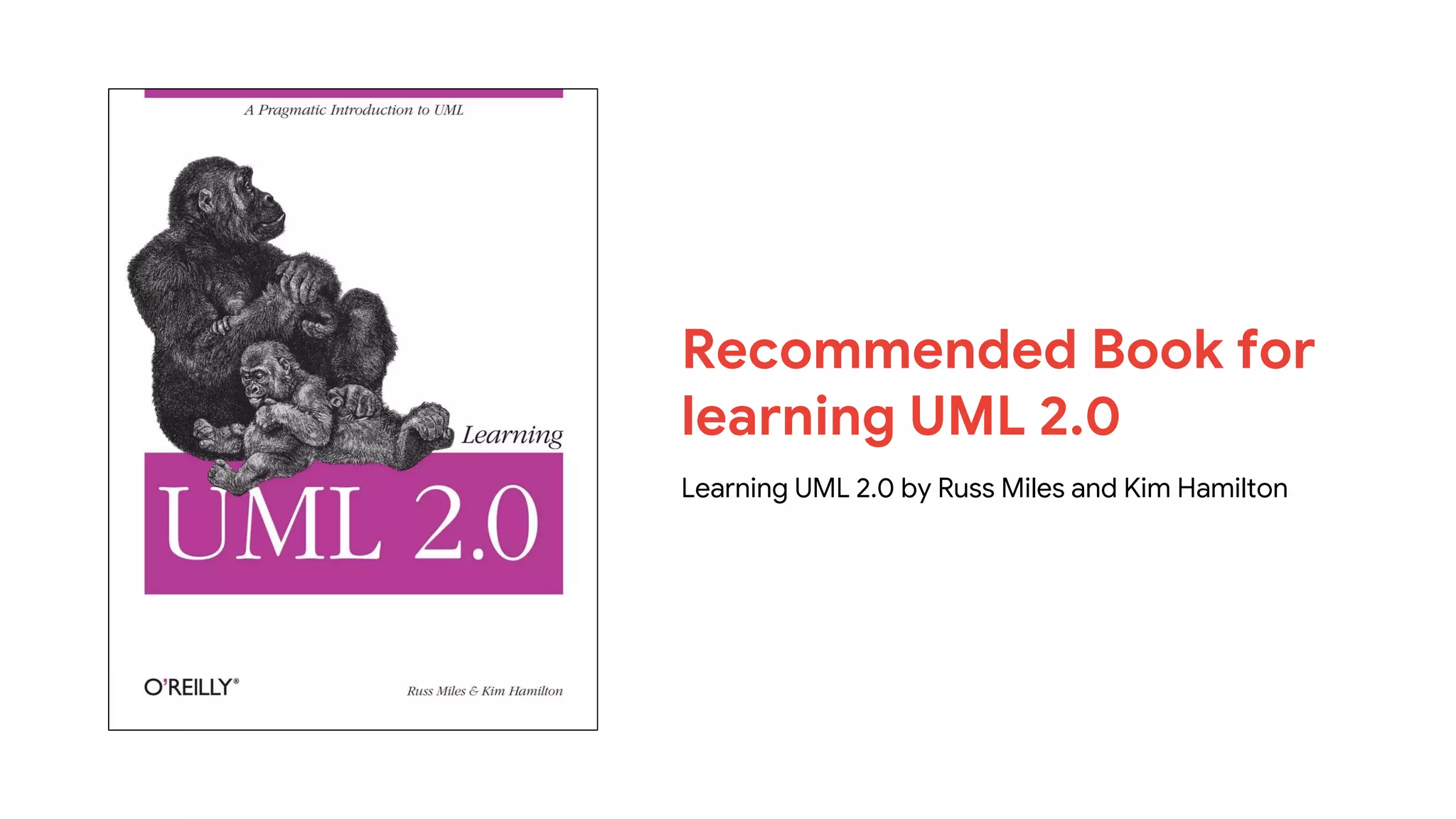 Recommended Book for
learning UML 2.0
Learning UML 2.0 by Russ Miles and Kim Hamilton
 
