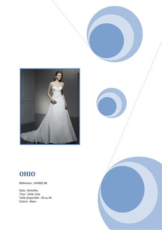  

 

 

 

 

 

 




                                 




OHIO
 
Référence : OHI002-98 
 
Style : Bretelles 
Tissu : Voile, Soie 
Taille disponible : 36 au 44 
Coloris : Blanc 
 
 
 