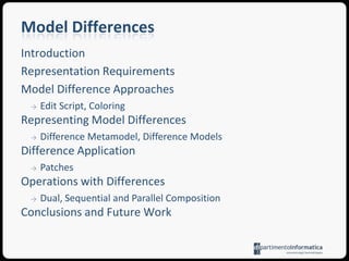 SummaryModel differencesMatching AlgorithmConflict ManagementEvolution in the large (model evolution)in the small (metamodel evolution)Conclusions14