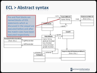 ECL > AbstractsyntaxThe do part is an EOL expression or block that is executed if the compare part returns true to perform any additional actions required