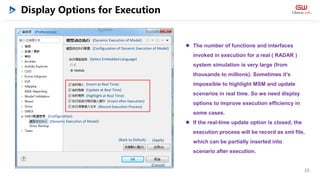 Display Options for Execution
15
 The number of functions and interfaces
invoked in execution for a real ( RADAR )
system...