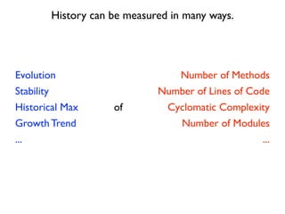 History can be measured in many ways.




Evolution                       Number of Methods
Stability                    N...