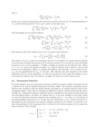 Modeling selection pressure in XCS for proportionate and tournament selection