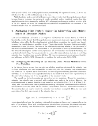 Modeling XCS in class imbalances: Population size and parameter settings