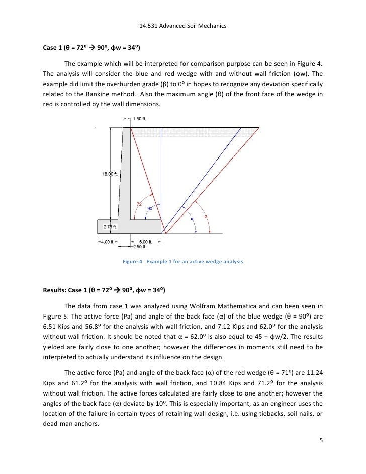 Modeling of the Active Wedge behind a Gravity Retaining Wall