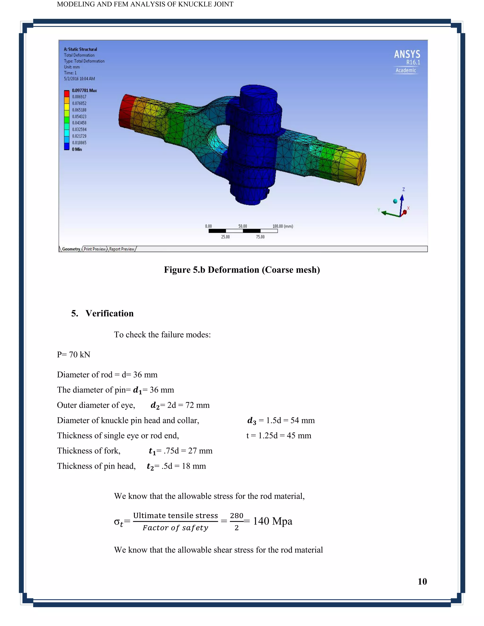 Modeling and fem analysis of knuckle joint | PDF | Needlework | Arts ...