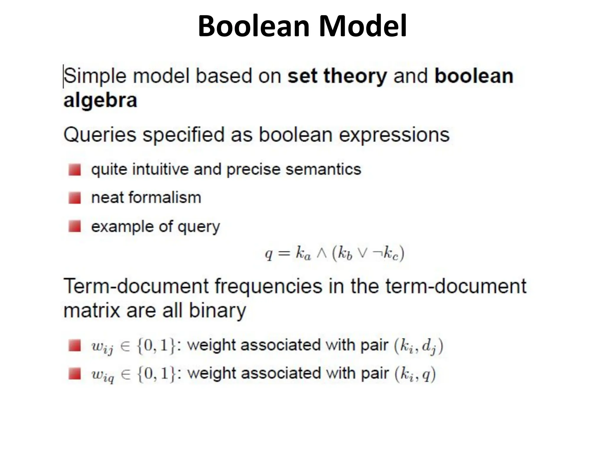 Boolean Model
 