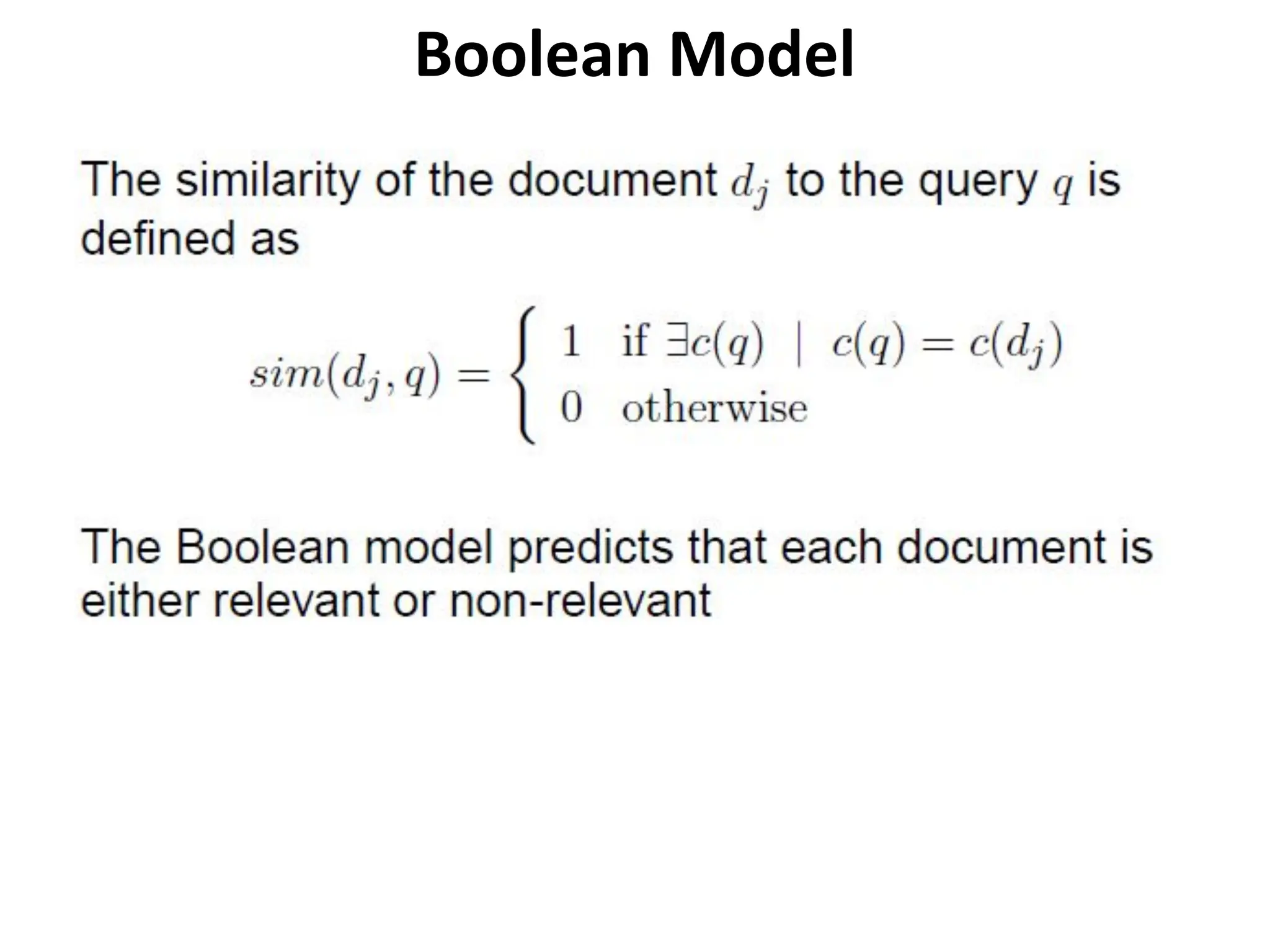 Boolean Model
 