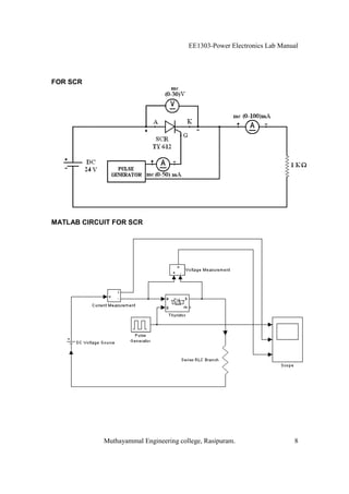 EE1303-Power Electronics Lab Manual




FOR SCR




MATLAB CIRCUIT FOR SCR




            Muthayammal Engineering college, Rasipuram.                 8
 