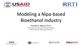 Modeling a Nipa-based
Bioethanol Industry
Fiorello B. Abenes, Ph.D.
STRIDE Faculty and Institutional Development Manager
Professor Emeritus, CalPoly University Pomona
 