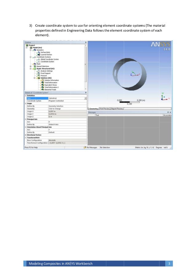 Modeling composites in ansys workbench