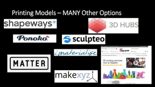 Advanced Tinkercad - Align
• A quick way to line your objects.
• Click on Adjust (in the top tool bar) and choose Align…
• Click where you want to align everything (Top, Middle, Bottom, Right,
Left)
 