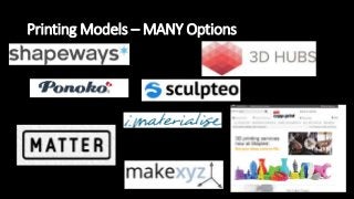 Printing Models – MANY Options
 