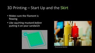 3D Printing – “Slicing”
• We used Tinkercad to make .STL files.
• Next we used a Slicer Software to “slice” our model into...