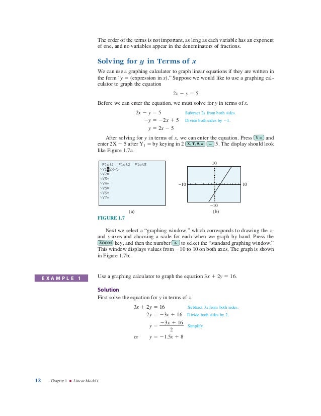 Modeling functions and graphs algebra for college students
