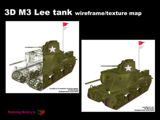 3D M3 Lee tank wireframe/texture map
 