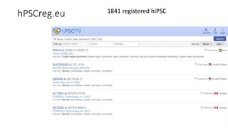 hPSCreg.eu 1841 registered hiPSC
 